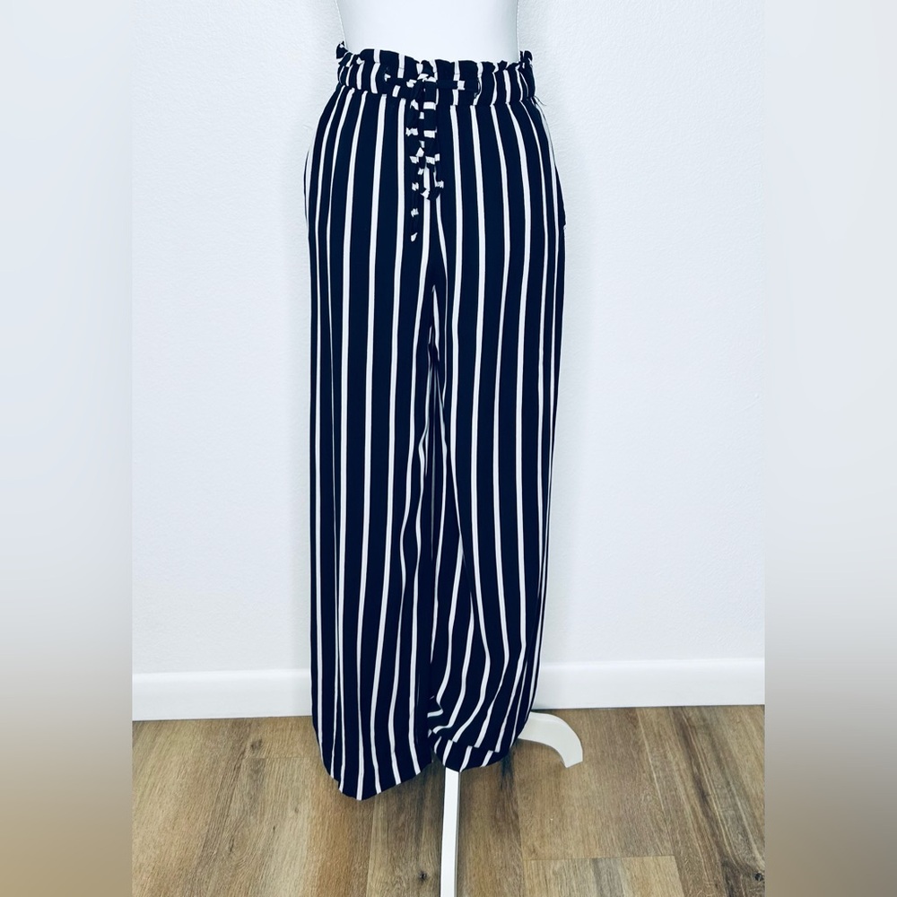 H&M Black and White Striped Pants